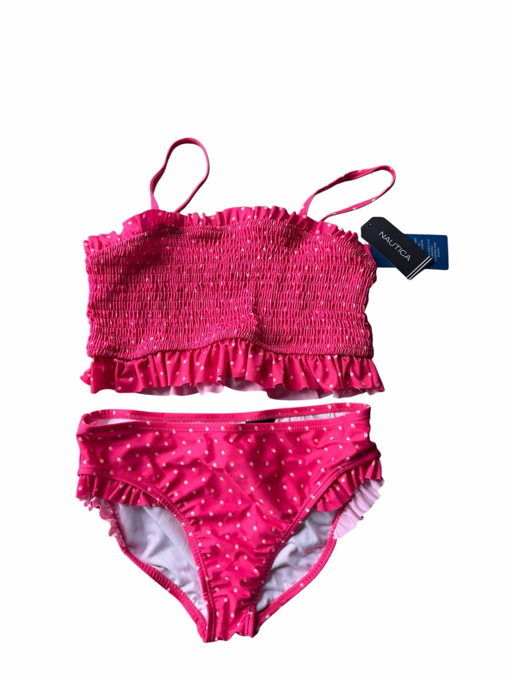 Nautica NEW Girls Performance Two Piece Bikini Swim Suit Size L (12/14) #260043